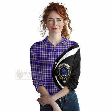 Ochterlony Tartan Women's Casual Shirt with Family Crest Circle Style Female - Tartan Vibes Clothing