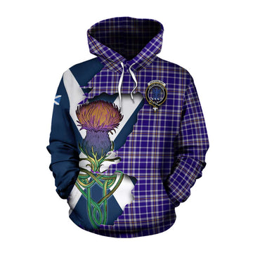 Ochterlony Tartan Family Crest Cotton Hoodie Scottish Thistle Celtic Inspired Pullover Hoodie XS - Tartan Vibes Clothing
