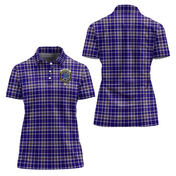 Ochterlony Tartan Polo Shirt with Family Crest For Women