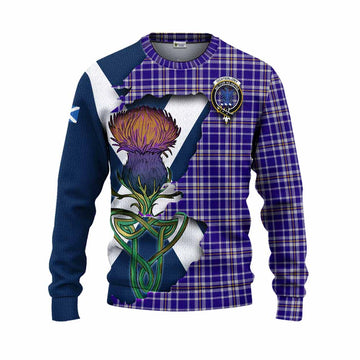 Ochterlony Tartan Family Crest Knitted Sweater Scottish Thistle Celtic Inspired Unisex - Tartan Vibes Clothing