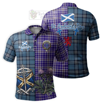 Ochterlony Tartan Polo Shirt Happy St. Andrew's Day Half Tartan Style Kid - Tartan Vibes Clothing