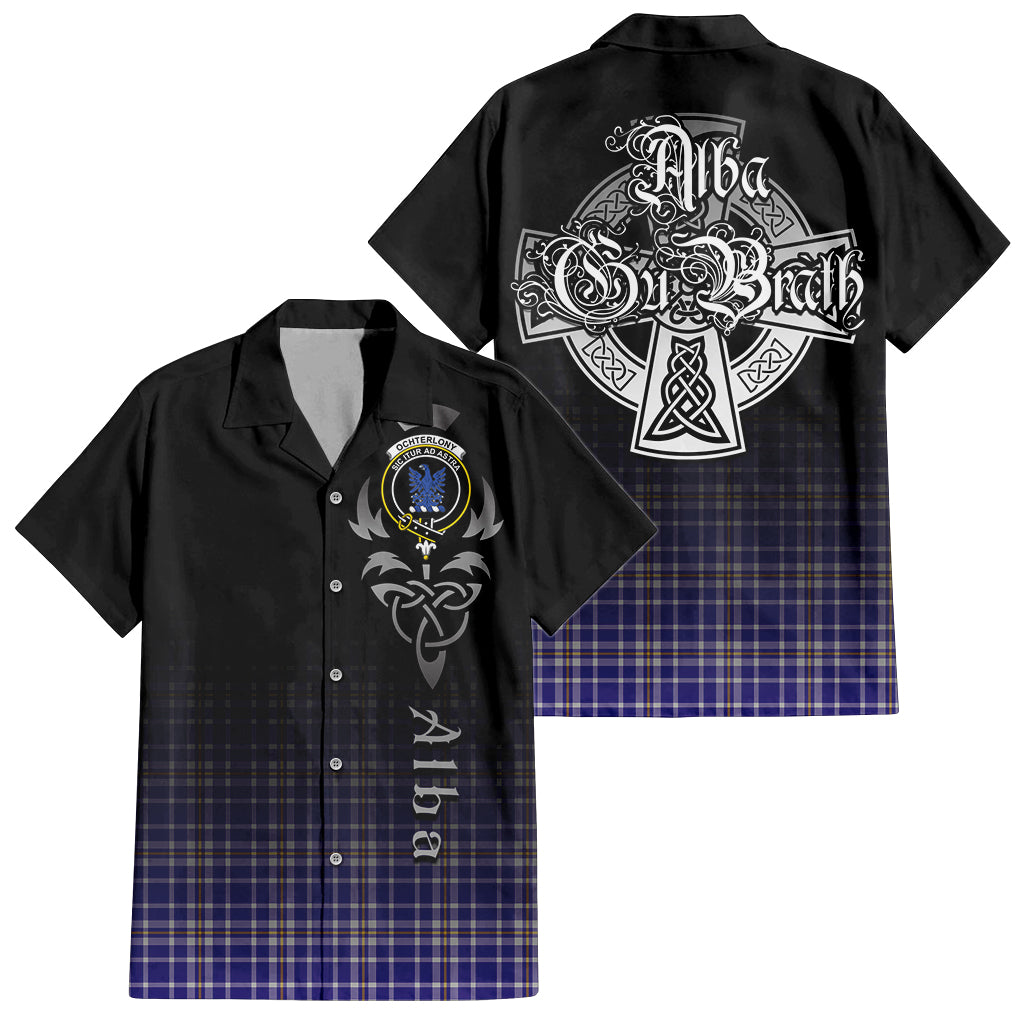 Ochterlony Tartan Hawaiian Shirt Shirt Featuring Alba Gu Brath Family Crest Celtic Inspired Kid - Tartan Vibes Clothing