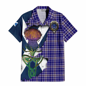 Ochterlony Tartan Family Crest Hawaiian Shirt Scottish Thistle Celtic Inspired Kid - Tartan Vibes Clothing