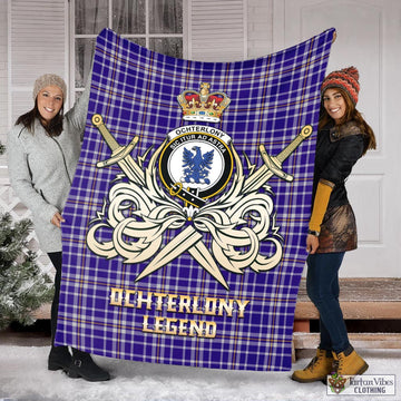 Ochterlony Tartan Blanket with Clan Crest and the Golden Sword of Courageous Legacy