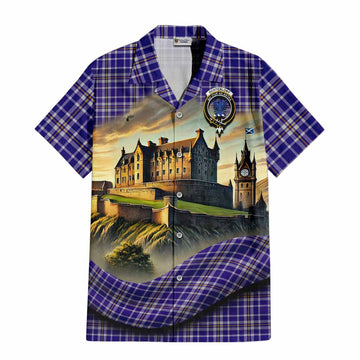Ochterlony Tartan Family Crest Hawaiian Shirt with Scottish Ancient Castle Style Kid - Tartan Vibes Clothing