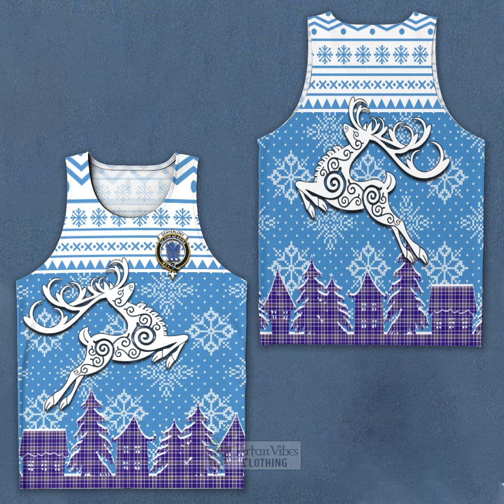Ochterlony Clan Christmas Men's Tank Top Celtic Reindeer Style Men - Tartan Vibes Clothing
