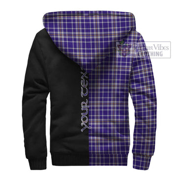 Ochterlony Tartan Sherpa Hoodie with Family Crest and Half Of Me Style - Tartan Vibes Clothing