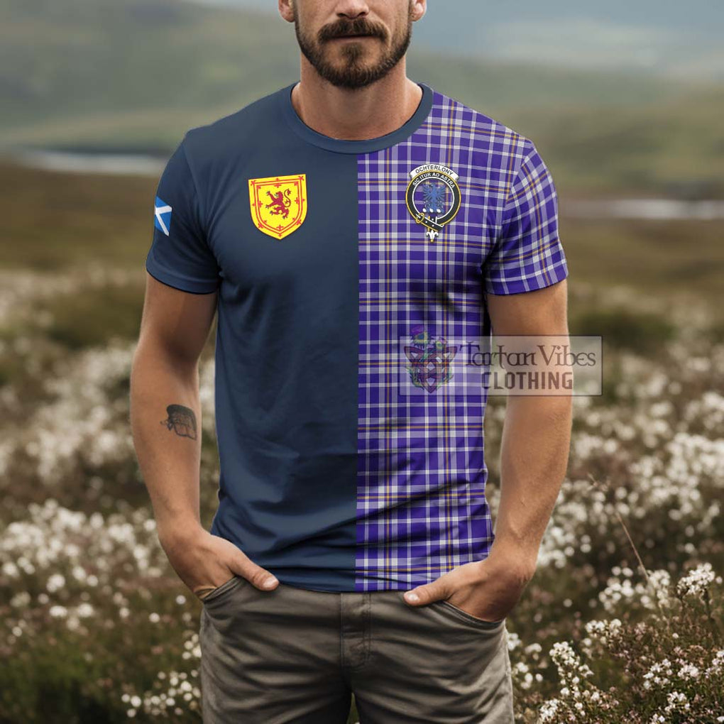 Ochterlony Tartan T-Shirt Alba with Scottish Lion Royal Arm Half Style - Tartan Vibes Clothing