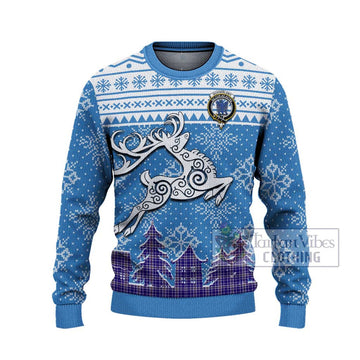 Ochterlony Clan Christmas Ugly Sweater Celtic Reindeer Style - Tartan Vibes Clothing