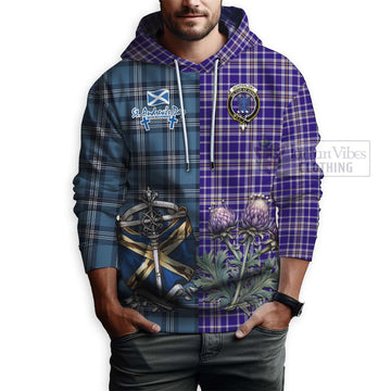 Ochterlony Tartan Hoodie Happy St. Andrew's Day Half Tartan Style - Tartan Vibes Clothing