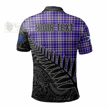 Ochterlony Crest Tartan Polo Shirt with New Zealand Silver Fern Half Style - Tartan Vibes Clothing