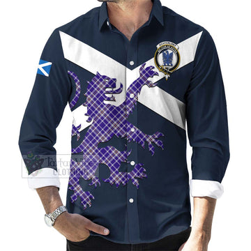 Ochterlony Tartan Lion Rampant Long Sleeve Button Shirt Proudly Display Your Heritage with Alba Gu Brath and Clan Name Men's Shirt - Tartan Vibes Clothing