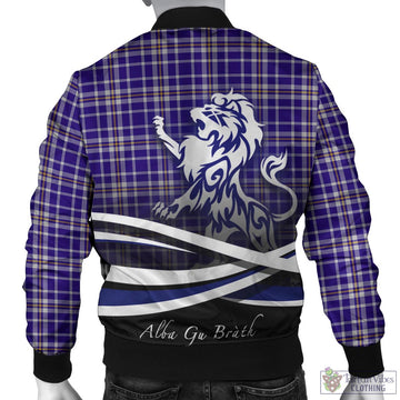 Ochterlony Tartan Bomber Jacket with Alba Gu Brath Regal Lion Emblem - Tartan Vibes Clothing