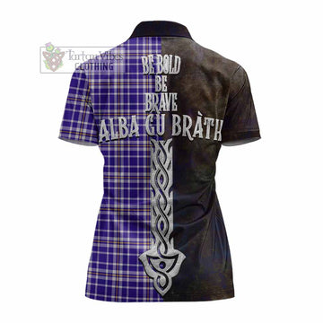 Ochterlony Tartan Family Crest Women's Polo Shirt Alba Gu Brath Be Brave Lion Ancient Style - Tartan Vibes Clothing