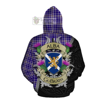 Ochterlony Tartan Family Crest Cotton Hoodie Lion Rampant Royal Thistle Shield Celtic Inspired Pullover Hoodie - Tartan Vibes Clothing
