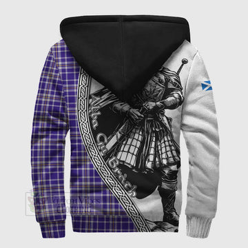 Ochterlony Tartan Clan Crest Sherpa Hoodie with Highlander Warrior Celtic Style - Tartan Vibes Clothing
