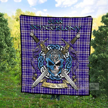 Ochterlony Tartan Quilt with Celtic Skull Alba Gu Brath Style - Tartan Vibes Clothing
