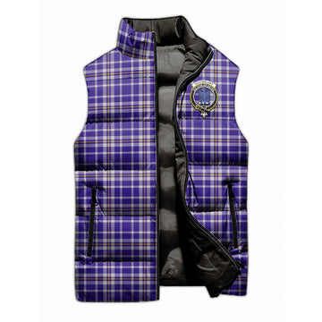 Ochterlony Tartan Sleeveless Puffer Jacket with Family Crest - Tartan Vibes Clothing
