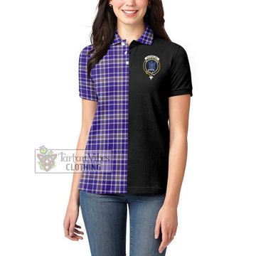 Ochterlony Tartan Women's Polo Shirt with Family Crest and Half Of Me Style - Tartan Vibes Clothing