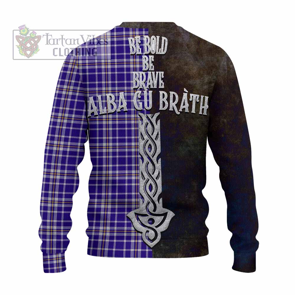 Ochterlony Tartan Family Crest Knitted Sweater Alba Gu Brath Be Brave Lion Ancient Style - Tartan Vibes Clothing