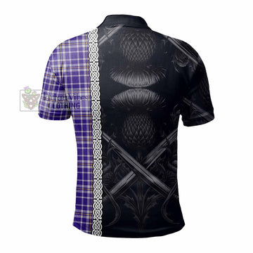 Ochterlony Tartan Polo Shirt with Family Crest Cross Sword Thistle Celtic Vibes - Tartan Vibes Clothing