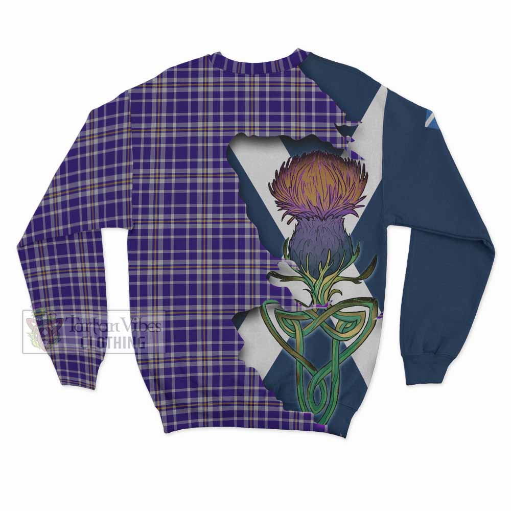Ochterlony Tartan Family Crest Sweatshirt Scottish Thistle Celtic Inspired - Tartan Vibes Clothing