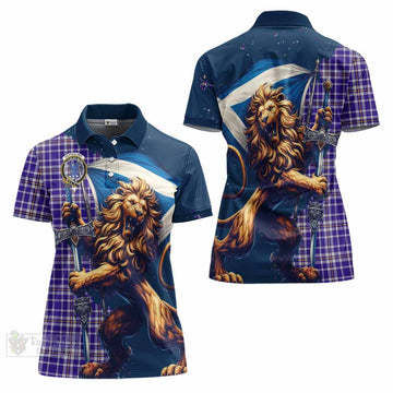 Ochterlony Tartan Family Crest Women's Polo Shirt with Scottish Majestic Lion - Tartan Vibes Clothing
