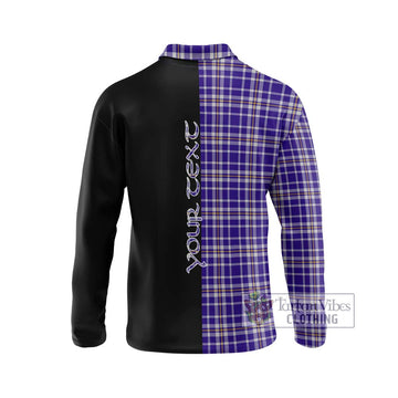Ochterlony Tartan Long Sleeve Polo Shirt with Family Crest and Half Of Me Style - Tartan Vibes Clothing
