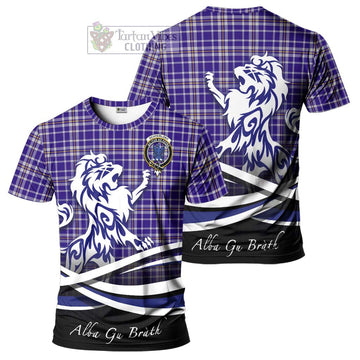 Ochterlony Tartan Cotton T-shirt with Alba Gu Brath Regal Lion Emblem