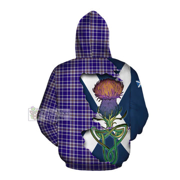 Ochterlony Tartan Family Crest Cotton Hoodie Scottish Thistle Celtic Inspired Pullover Hoodie - Tartan Vibes Clothing