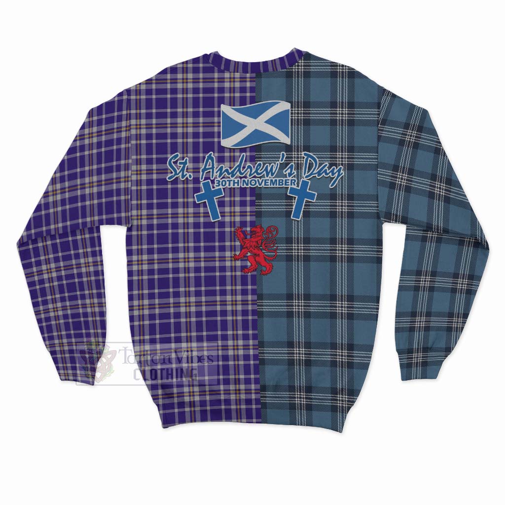 Ochterlony Tartan Sweatshirt Happy St. Andrew's Day Half Tartan Style - Tartan Vibes Clothing