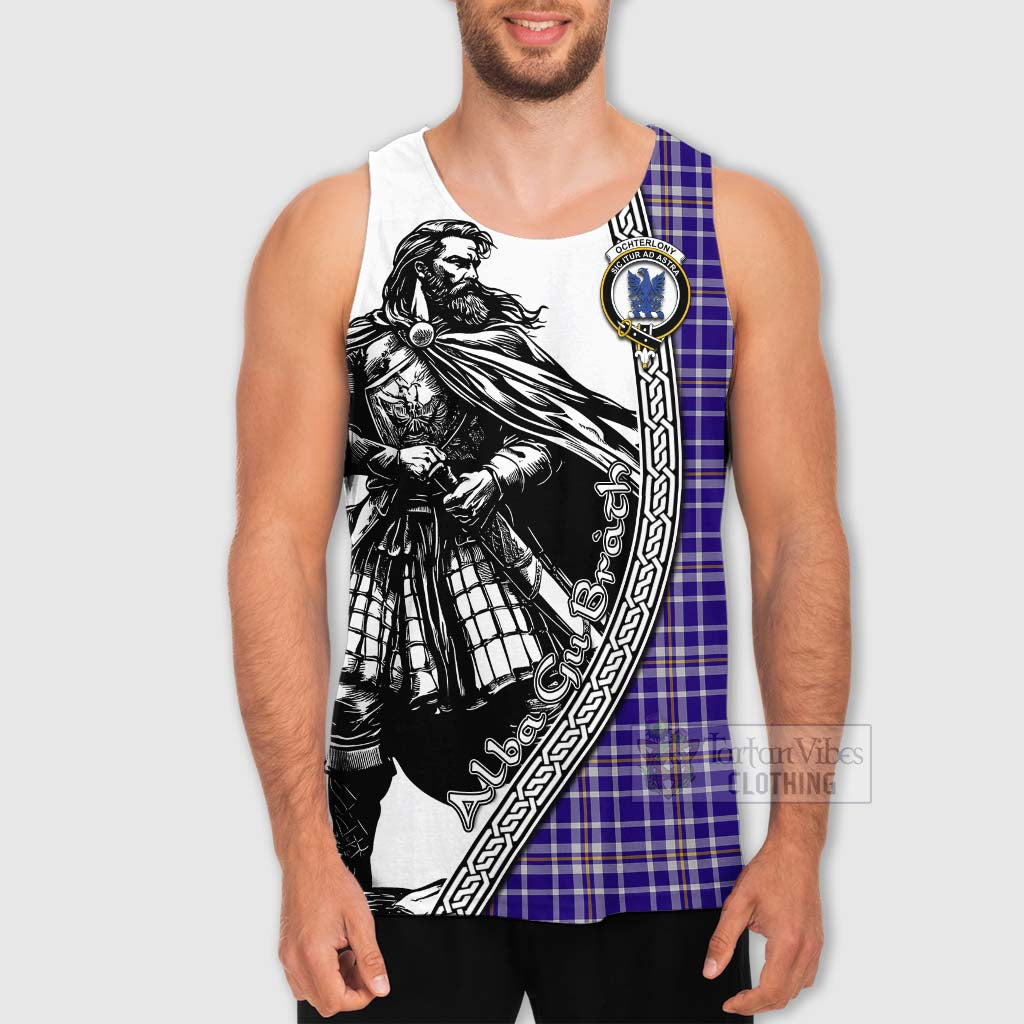 Ochterlony Tartan Clan Crest Men's Tank Top with Highlander Warrior Celtic Style - Tartan Vibes Clothing