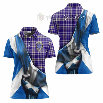 Ochterlony Tartan Women's Polo Shirt with Family Crest Scotland Patriotic Style - Tartan Vibes Clothing