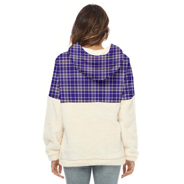 Ochterlony Tartan Half Style Women's Borg Fleece Hoodie with Half Zip - Tartan Vibes Clothing