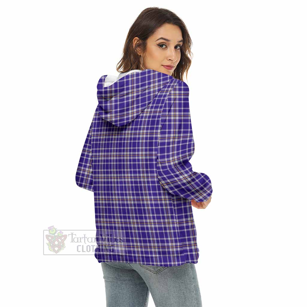 Tartan Vibes Clothing Ochterlony Tartan Crest Women's Borg  Half Zip Fleece Hoodie