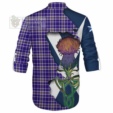 Ochterlony Tartan Family Crest Ghillie Kilt Shirt Scottish Thistle Celtic Inspired - Tartan Vibes Clothing