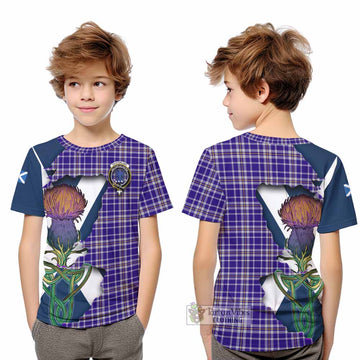 Ochterlony Tartan Family Crest Kid T-Shirt Scottish Thistle Celtic Inspired - Tartan Vibes Clothing