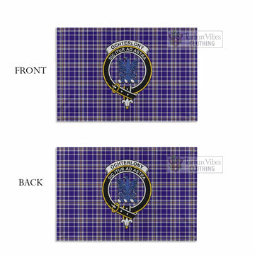 Tartan Vibes Clothing Ochterlony Tartan House Flag with Family Crest