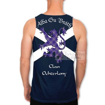 Ochterlony Tartan Lion Rampant Men's Tank Top Proudly Display Your Heritage with Alba Gu Brath and Clan Name - Tartan Vibes Clothing
