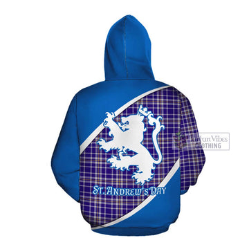 Ochterlony Family Crest Tartan Cotton Hoodie Celebrate Saint Andrew's Day in Style Pullover Hoodie - Tartan Vibes Clothing