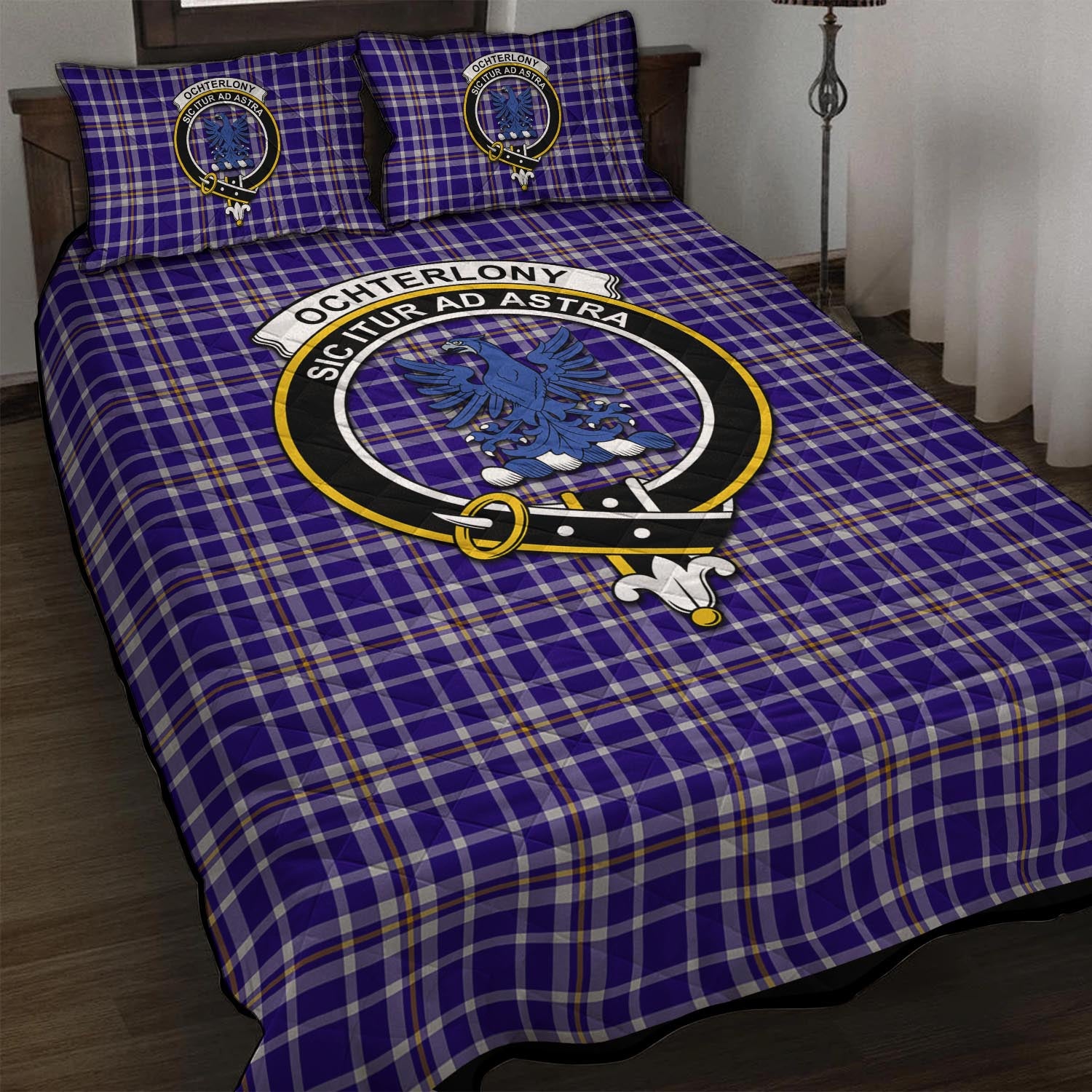 Ochterlony Tartan Quilt Bed Set with Family Crest - Tartan Vibes Clothing