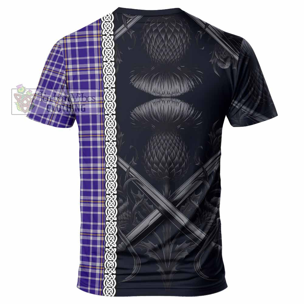Ochterlony Tartan T-Shirt with Family Crest Cross Sword Thistle Celtic Vibes - Tartan Vibes Clothing