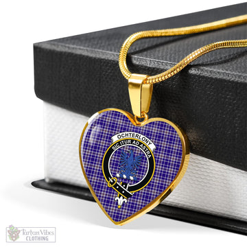 Ochterlony Tartan Heart Necklace with Family Crest - Tartan Vibes Clothing