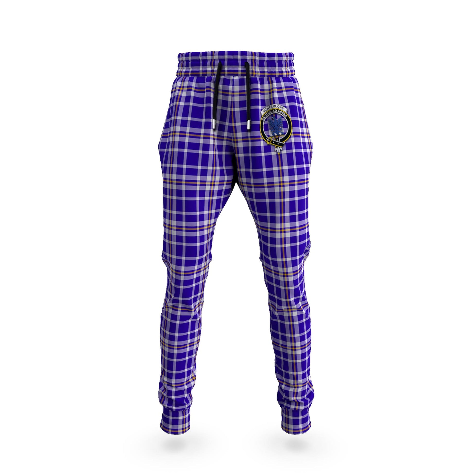 Orange Plaid Tartan Men's Joggers main image 0