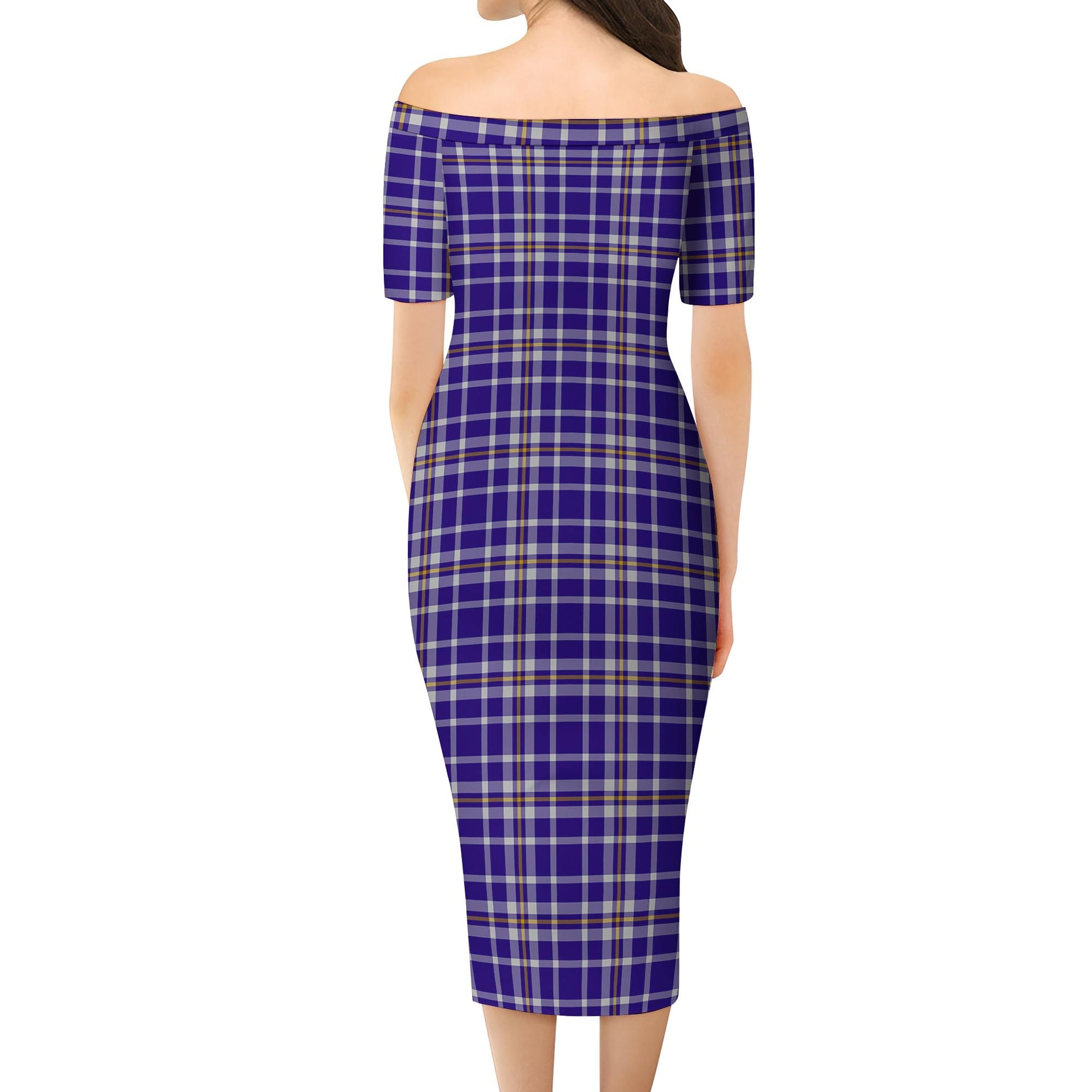 Ochterlony Tartan Off Shoulder Lady Dress - Tartan Vibes Clothing