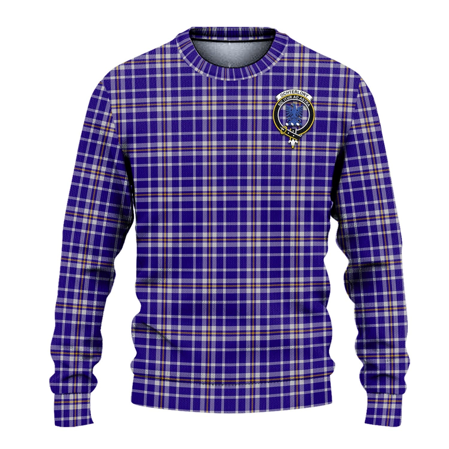 Ochterlony Tartan Ugly Sweater with Family Crest - Tartan Vibes Clothing