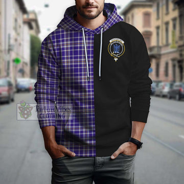 Ochterlony Tartan Hoodie with Family Crest and Half Of Me Style - Tartan Vibes Clothing
