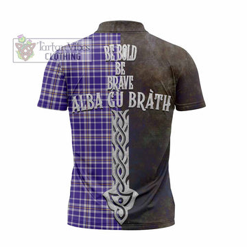 Ochterlony Tartan Family Crest Zipper Polo Shirt Alba Gu Brath Be Brave Lion Ancient Style - Tartan Vibes Clothing