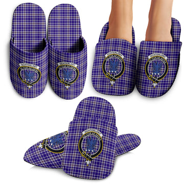 Ochterlony Tartan Home Slippers with Family Crest - Tartan Vibes Clothing