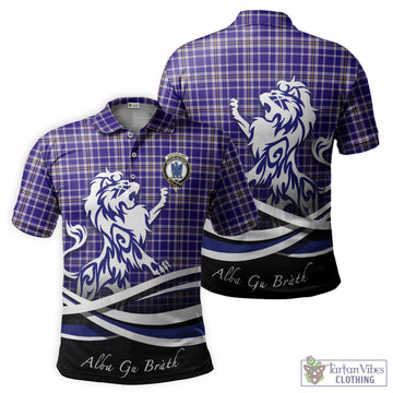 Ochterlony Tartan Polo Shirt with Alba Gu Brath Regal Lion Emblem